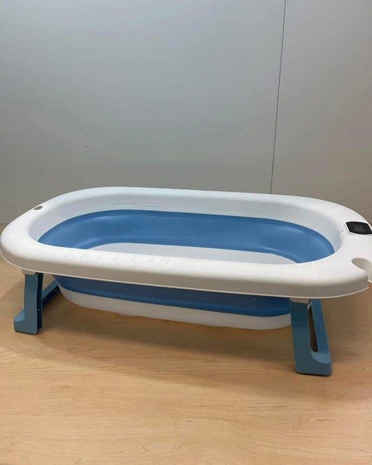 Folding Bath With Built In Thermometer Blue