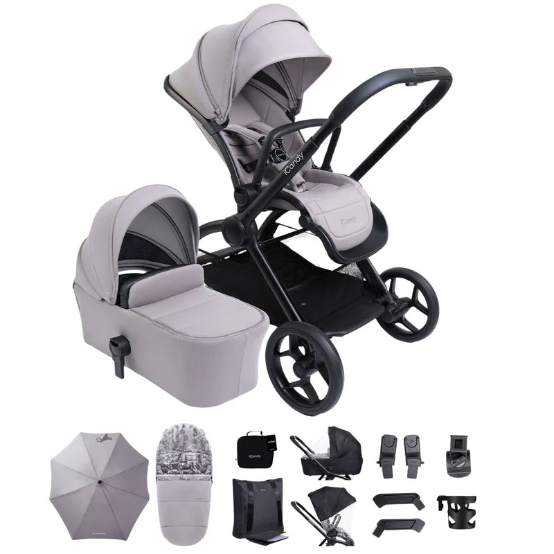 iCandy Core 2 Pushchair and Carrycot - Complete Bundle Storm Grey