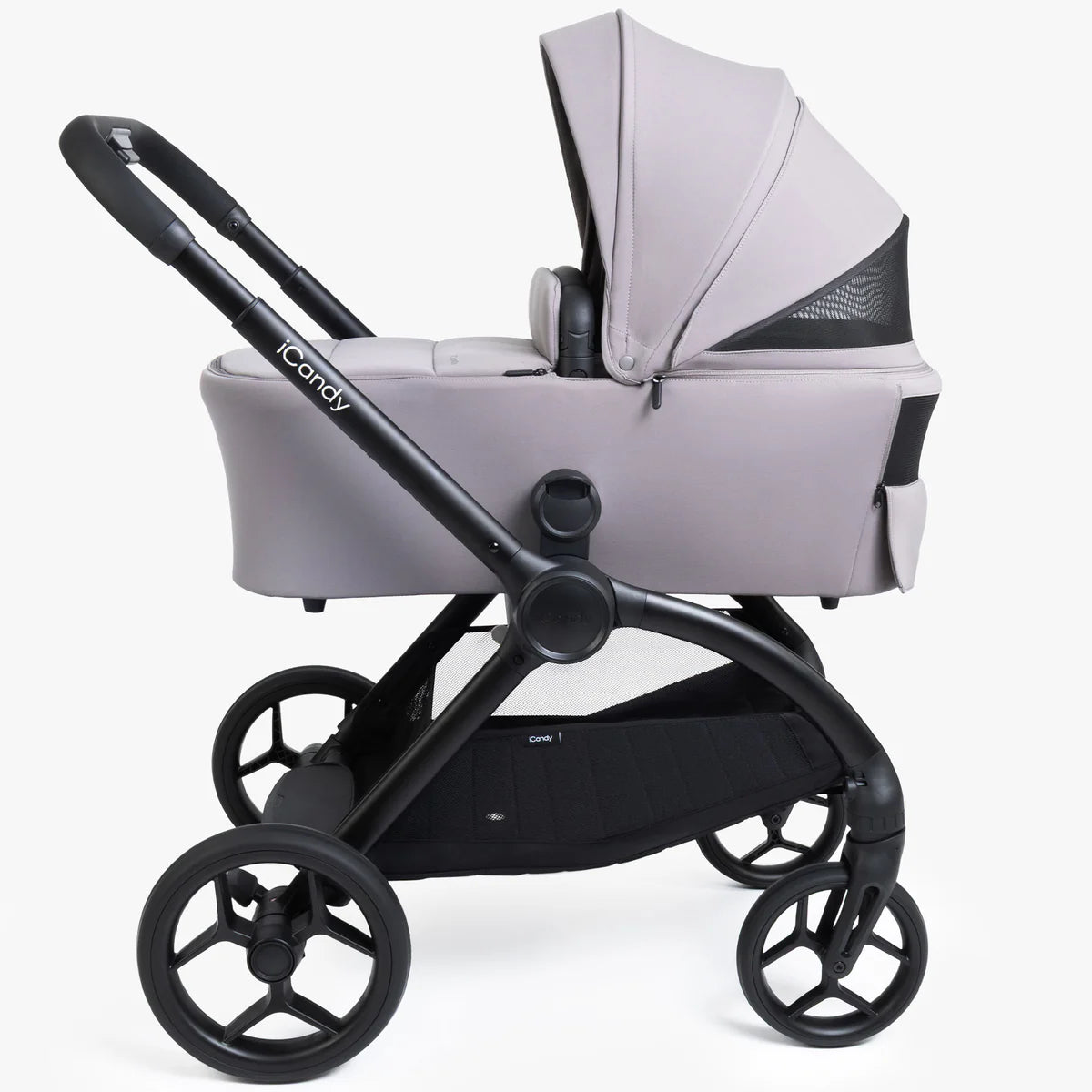 iCandy Core 2 Pushchair and Carrycot - Complete 360 Car Seat Bundle Storm Grey