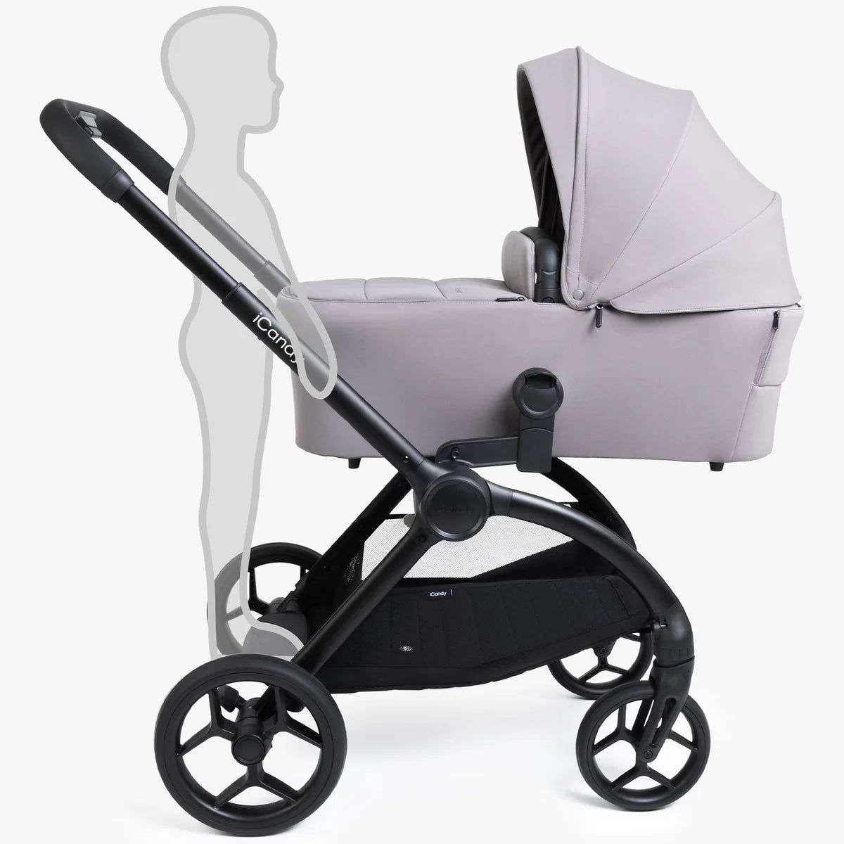 iCandy Core 2 Pushchair and Carrycot - Complete 360 Car Seat Bundle Storm Grey