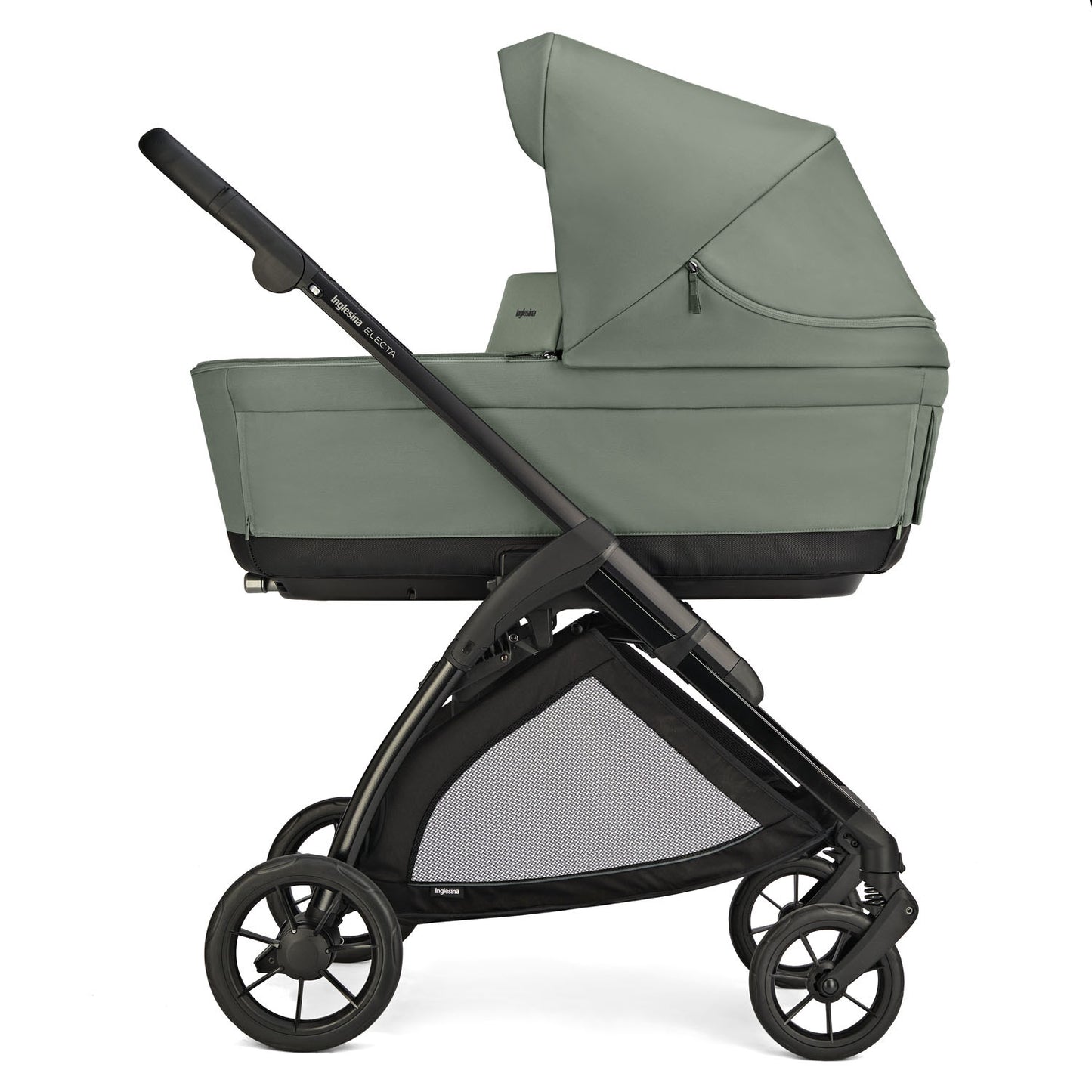 Inglesina Electa System Quattro color Murray Green, Chasis, car seat Darwin Infant Recline and 360° i-Size base