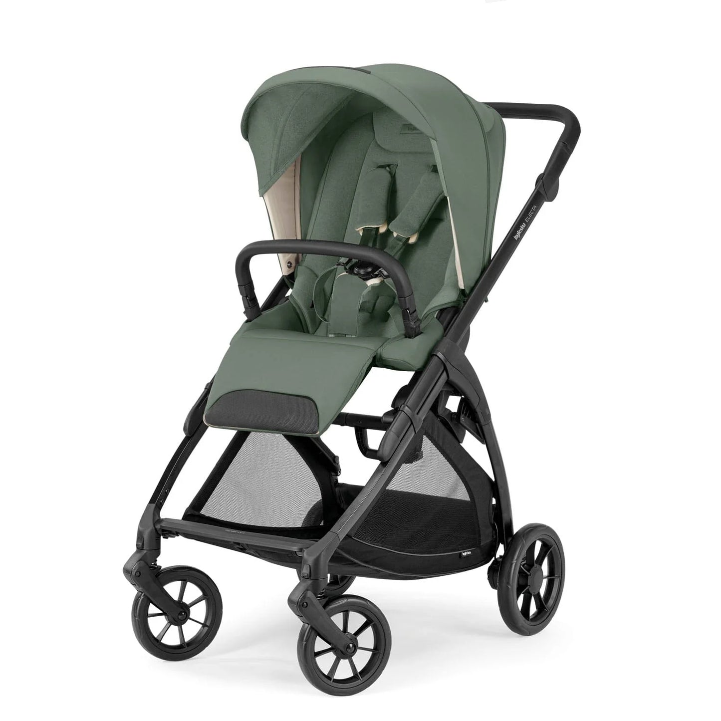 Inglesina Electa System Quattro color Murray Green, Chasis, car seat Darwin Infant Recline and 360° i-Size base