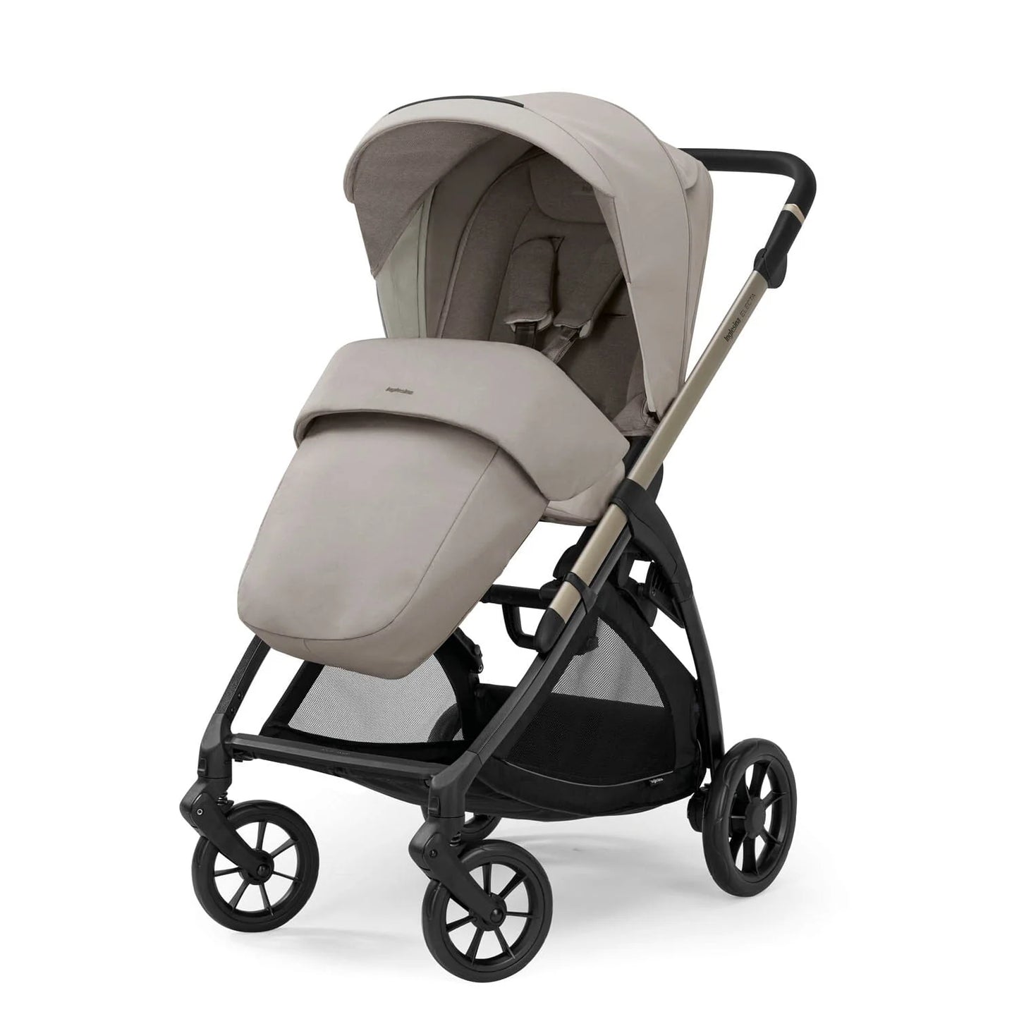 Inglesina Electa System Quattro color Battery Beige, car seat Darwin Infant Recline and 360° i-Size base