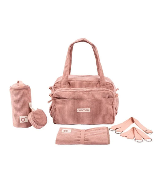 Doomoo CORDUROY SOFT CHANGING BAG FLUFFY Hospital Bag Pink