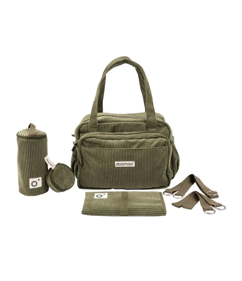 Doomoo CORDUROY SOFT CHANGING BAG FLUFFY Hospital Bag Khaki