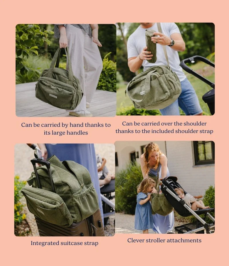 Doomoo CORDUROY SOFT CHANGING BAG FLUFFY Hospital Bag Khaki