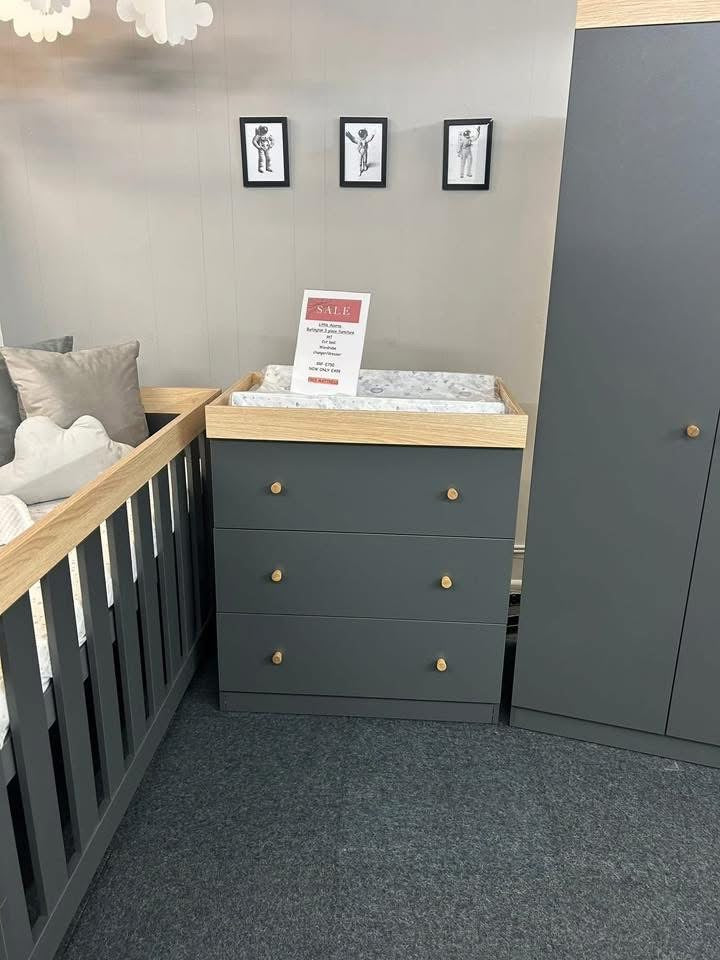 Little Acorns Burlington 3 Piece Nursery Room Set – Grey * Store collection only or local delivery NO shipping
