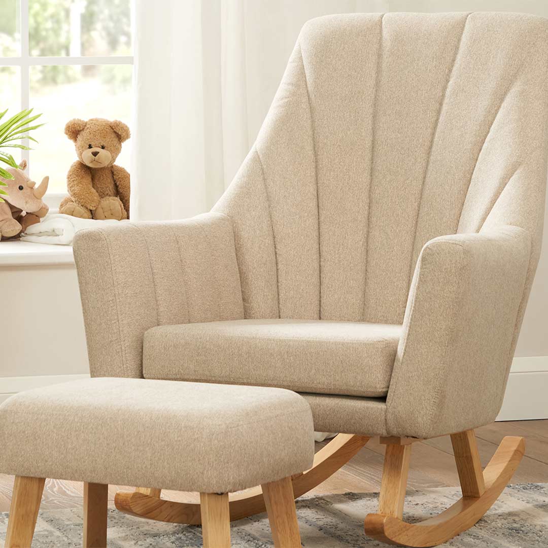 Tutti Bambini Jonah Rocking Chair & Foot Stool - Stone