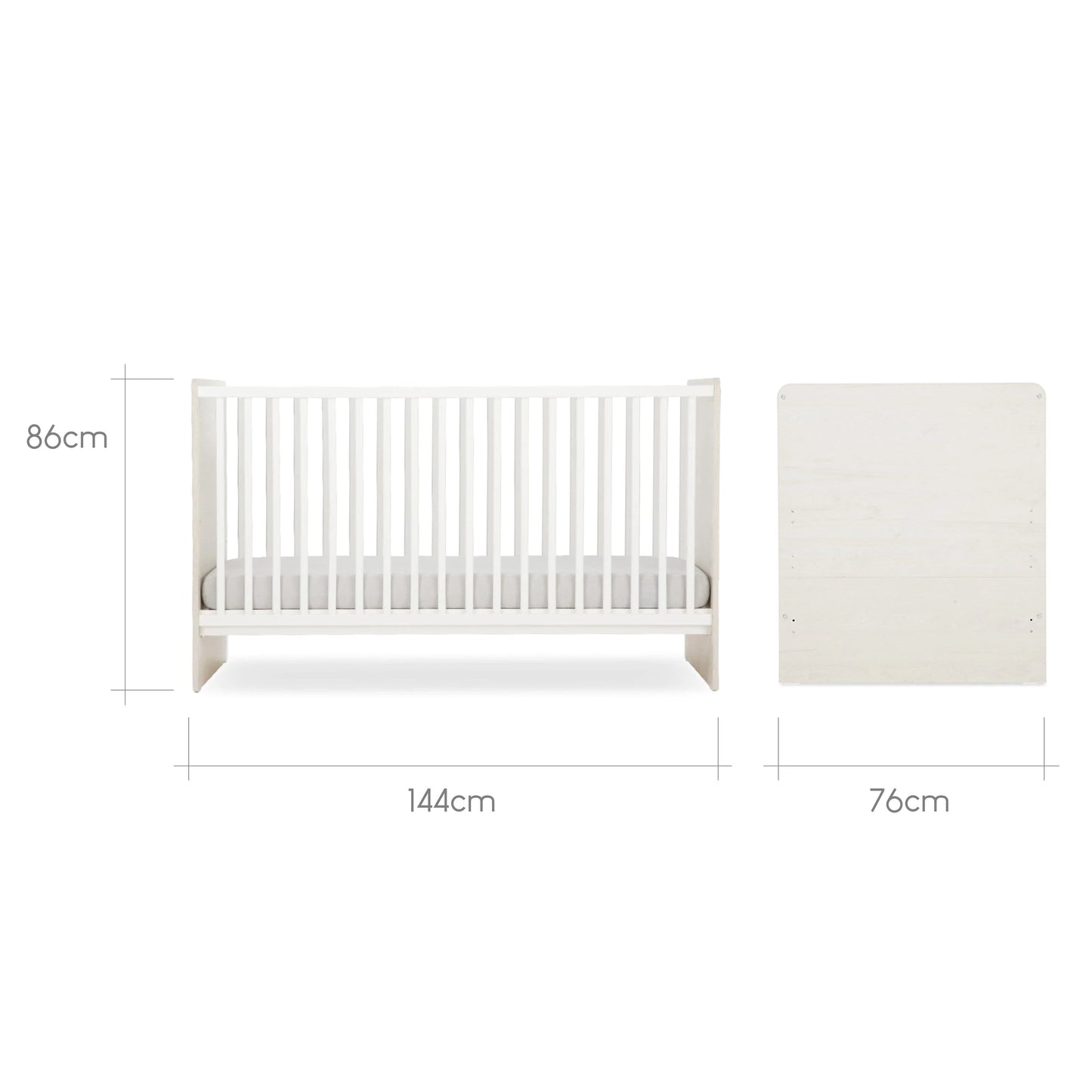 CuddleCo Freya 3 Piece Nursery Furniture Set - Coastal White
