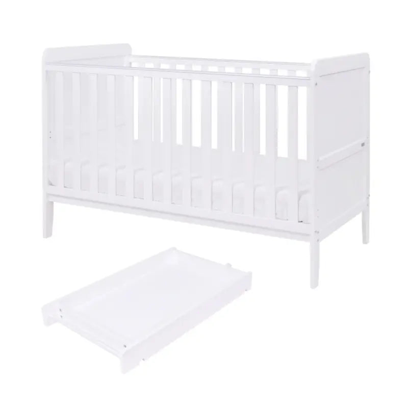 Tutti Bambini Rio Cot Bed Bundle Including Cot Top Changer and Mattress - White