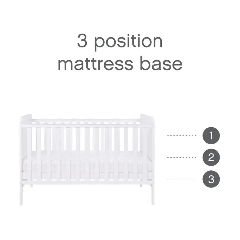 Tutti Bambini Rio Cot Bed Bundle Including Cot Top Changer and Mattress - White