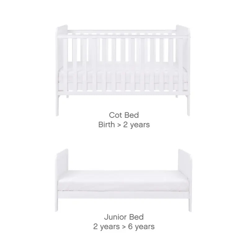 Tutti Bambini Rio Cot Bed Bundle Including Cot Top Changer and Mattress - White