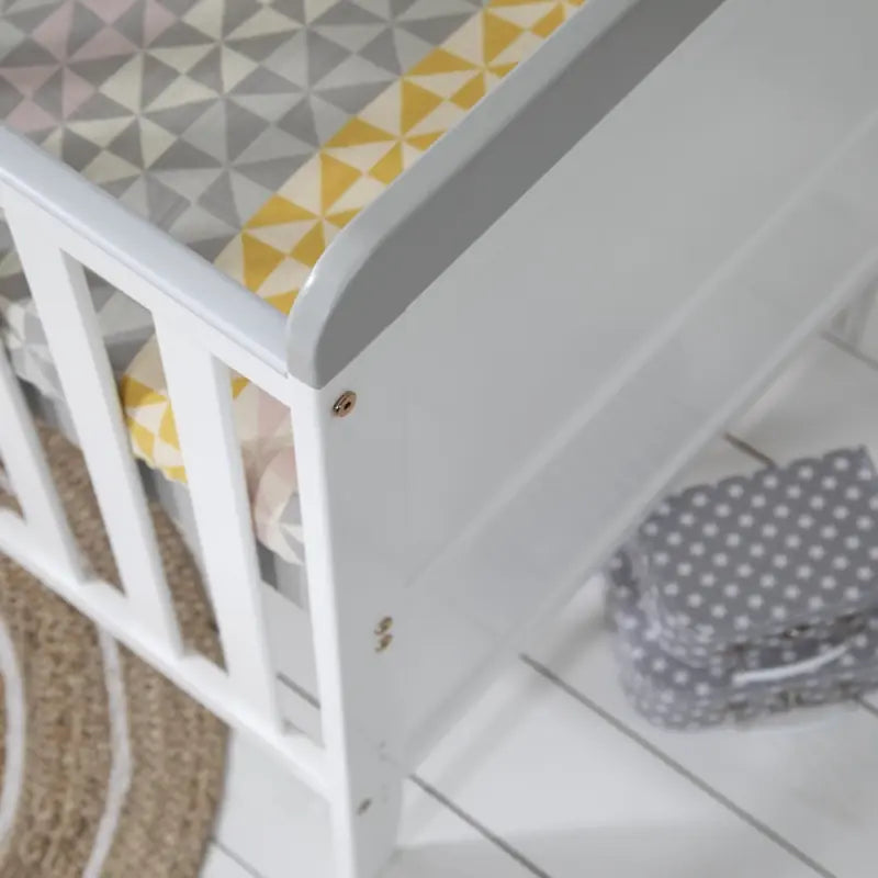Tutti Bambini Rio Cot Bed Bundle Including Cot Top Changer and Mattress - White And Grey