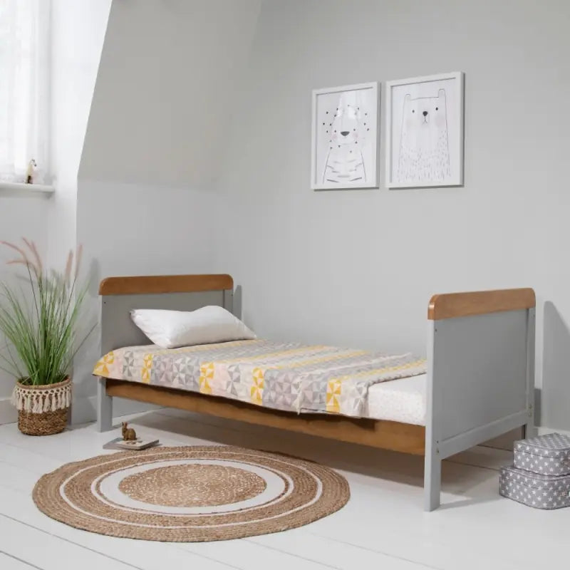 Tutti Bambini Rio Cot Bed Bundle Including Cot Top Changer and Mattress - Dove Grey And Oak