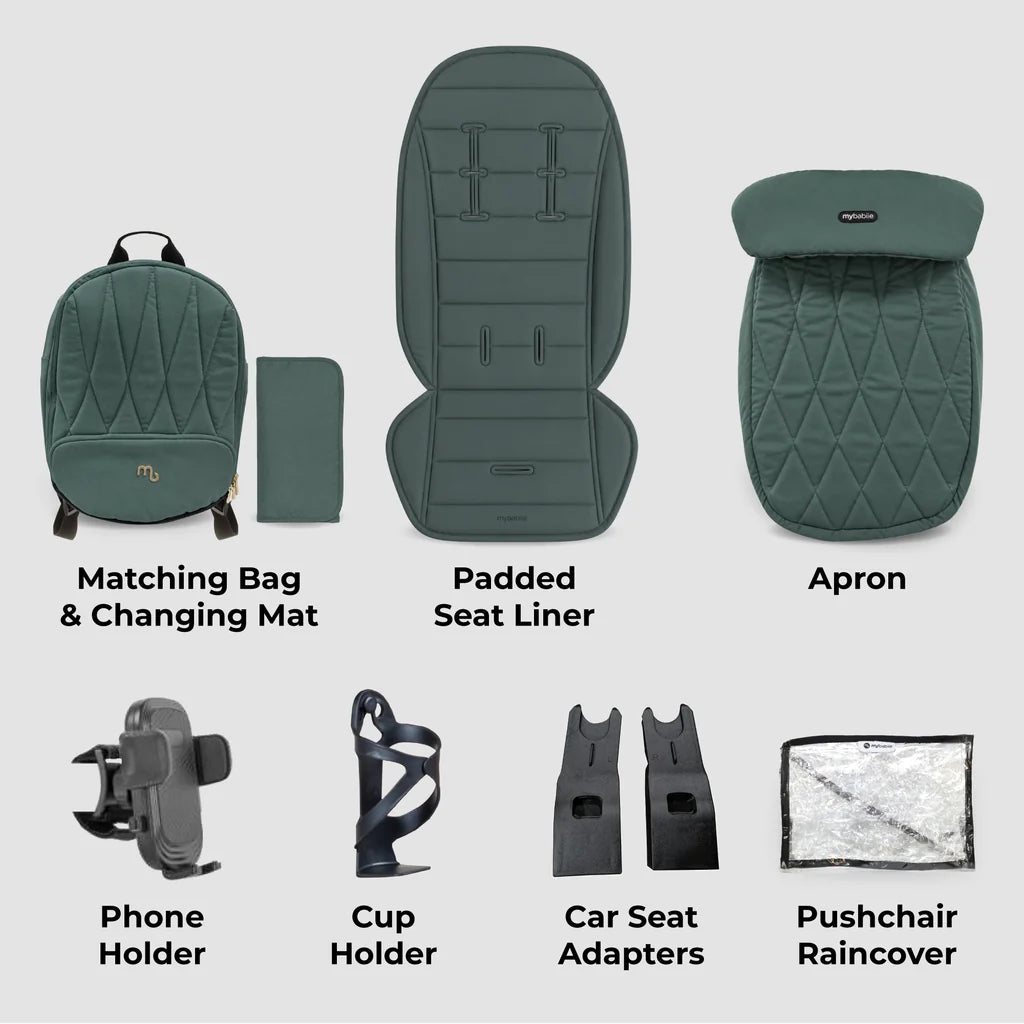 My Babiie MB450 ARC 2-in-1 Pushchair & Folding Carrycot – Himalayan Green  Pre Order End Of November Delivery