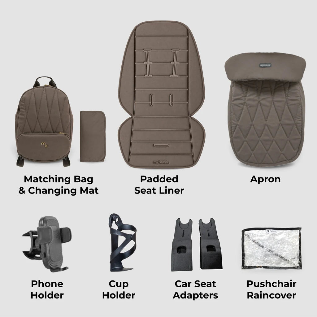 My Babiie MB450 ARC 3-in-1 Travel System with Car Seat – Mocha Atelier Pre Order End Of November Delivery