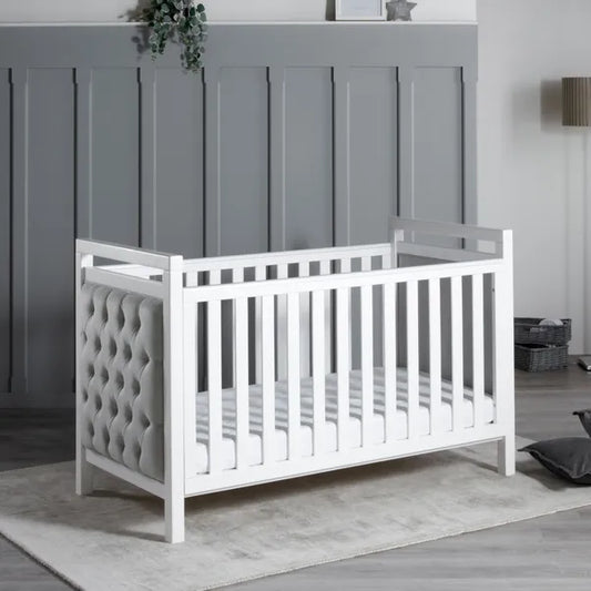 Babymore Deluxe Velvet Cot Bed *AUGUST OFFER FREE FOAM MATTRESS