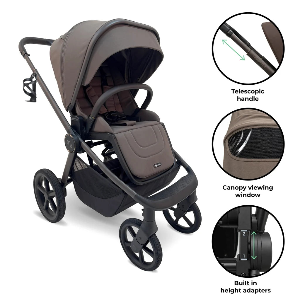 My Babiie MB450 ARC 3-in-1 Travel System + ISOFIX Base – Mocha Atelier Pre Order End Of November