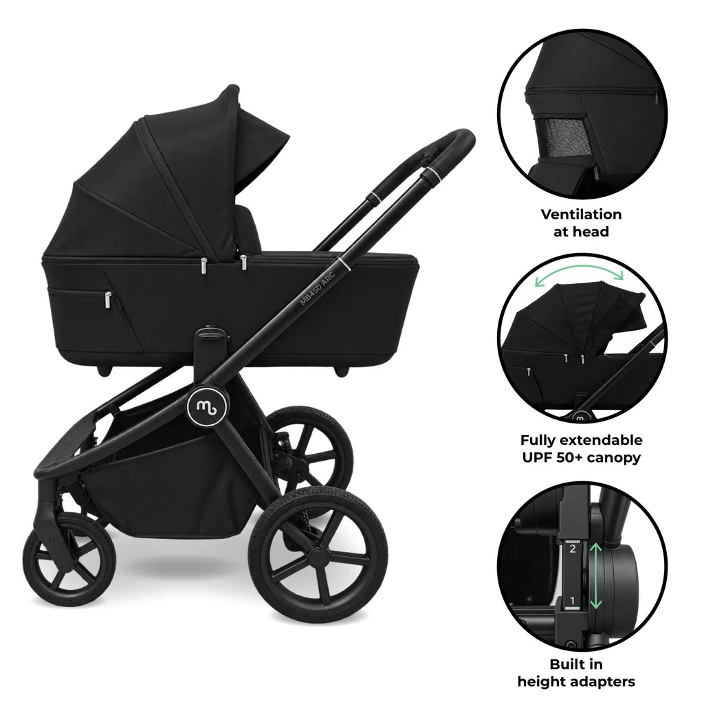 My Babiie MB450 ARC 3-in-1 Travel System + ISOFIX Base – Onyx Black Pre Order End Of November
