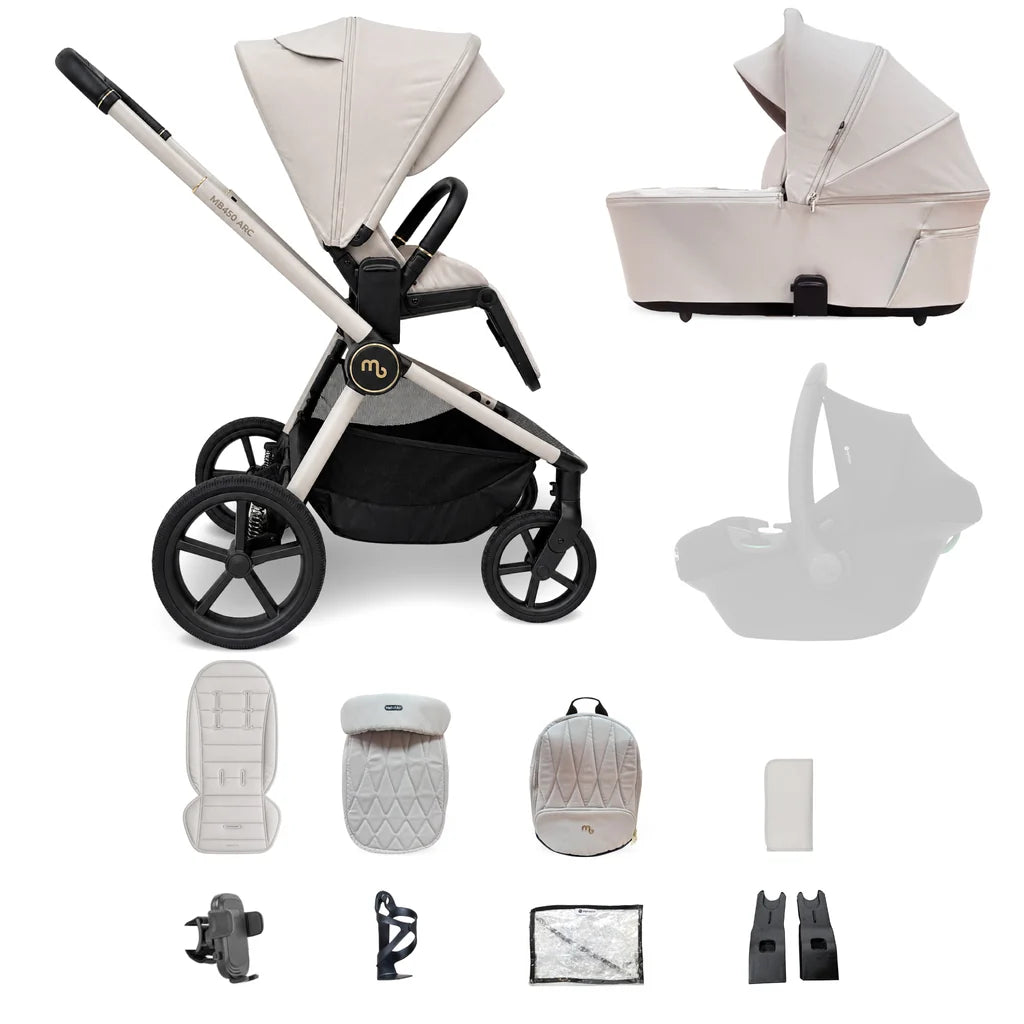 My Babiie MB450 ARC 2-in-1 Pushchair & Folding Carrycot –  Royal Ivory Pre Order End Of November Delivery