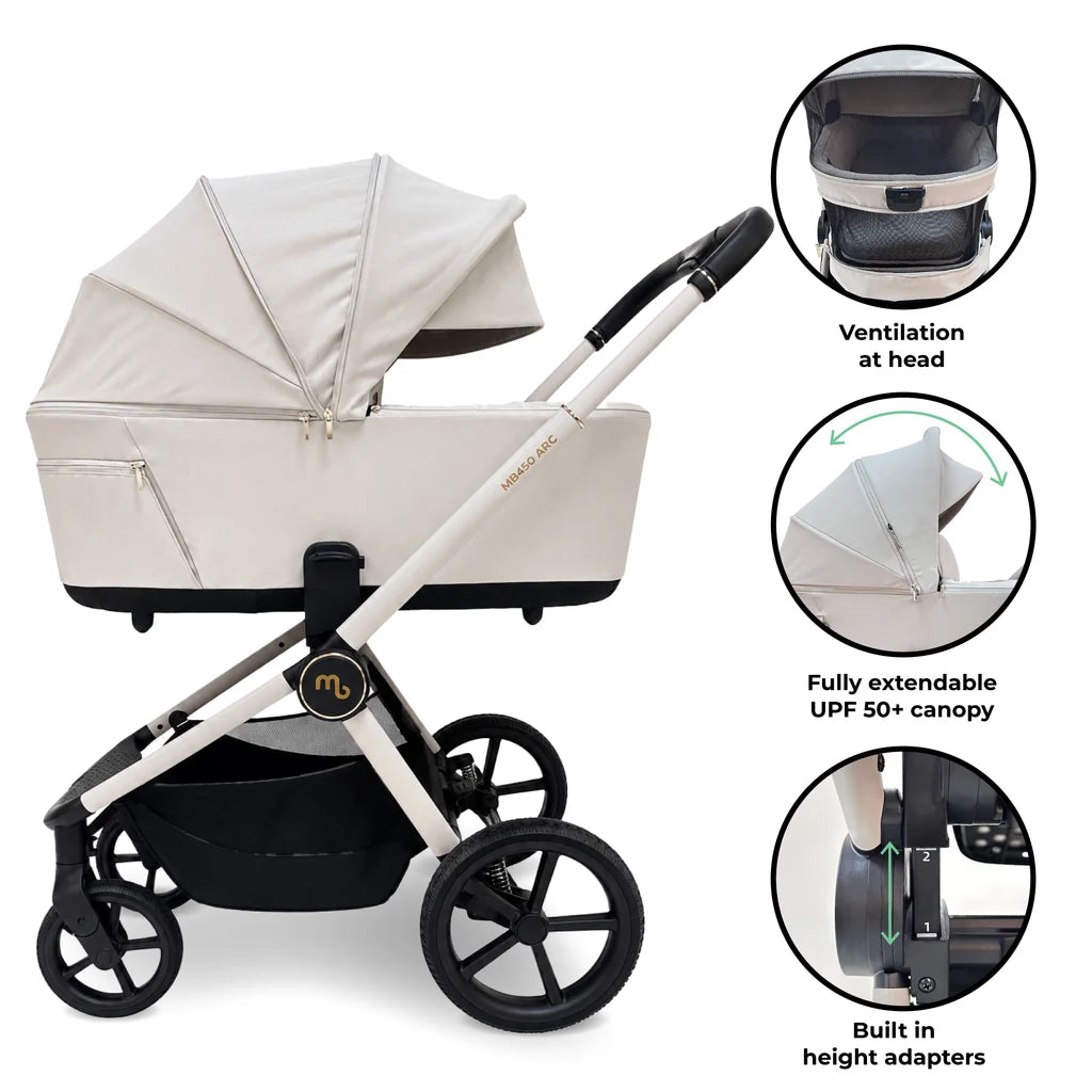 My Babiie MB450 ARC 3-in-1 Travel System with Car Seat-Royal Ivory Pre Order End Of November Delivery