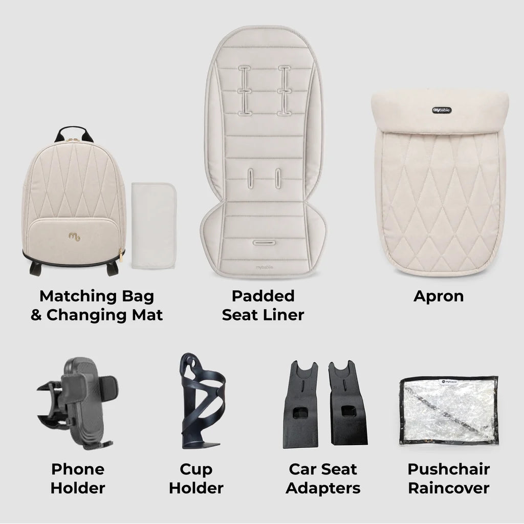 My Babiie MB450 ARC 3-in-1 Travel System with Car Seat-Royal Ivory Pre Order End Of November Delivery