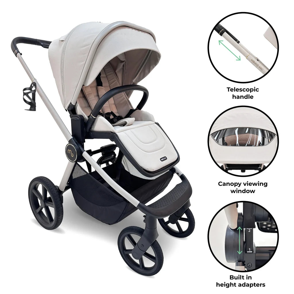 My Babiie MB450 ARC 3-in-1 Travel System + Spin ISOFIX Base – Champagne Taupe Pre Order End Of November