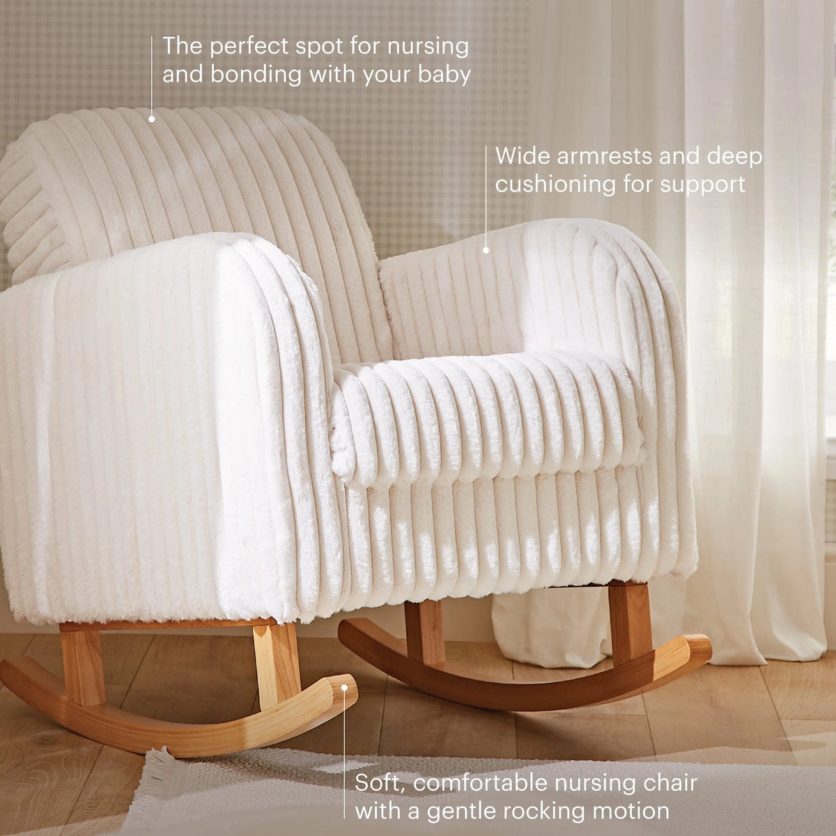 Cuddle Co Etta Faux Fur Nursing Chair - Cream