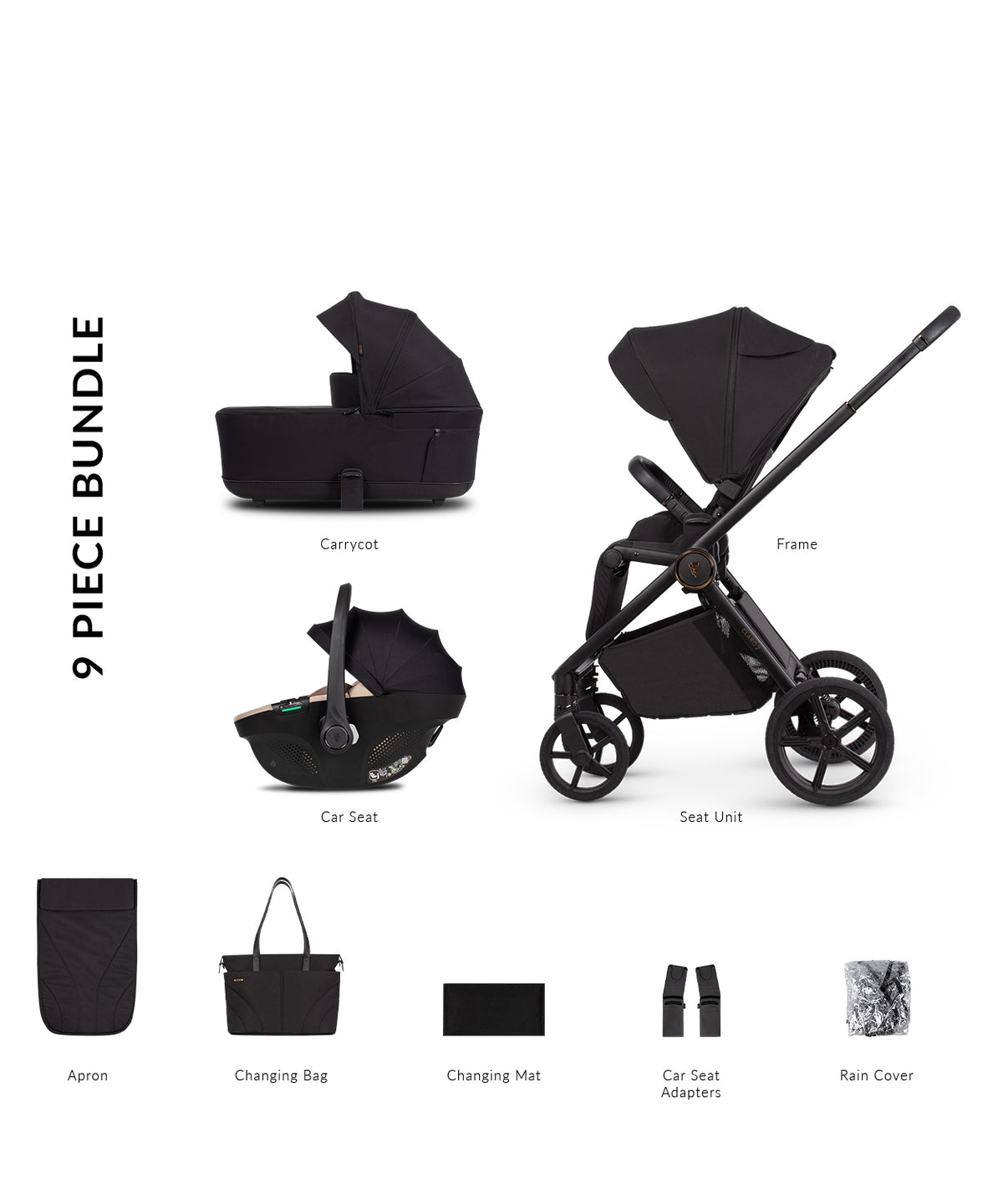 Venicci Claro 2 9 Piece Comfort Bundle Noir Beige Tiago