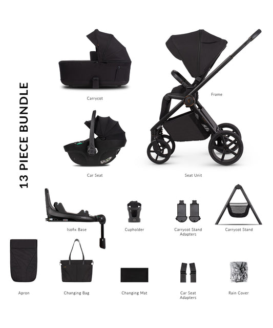Venicci Claro 2 13 Piece Ultimate Bundle Noir Black Tiago
