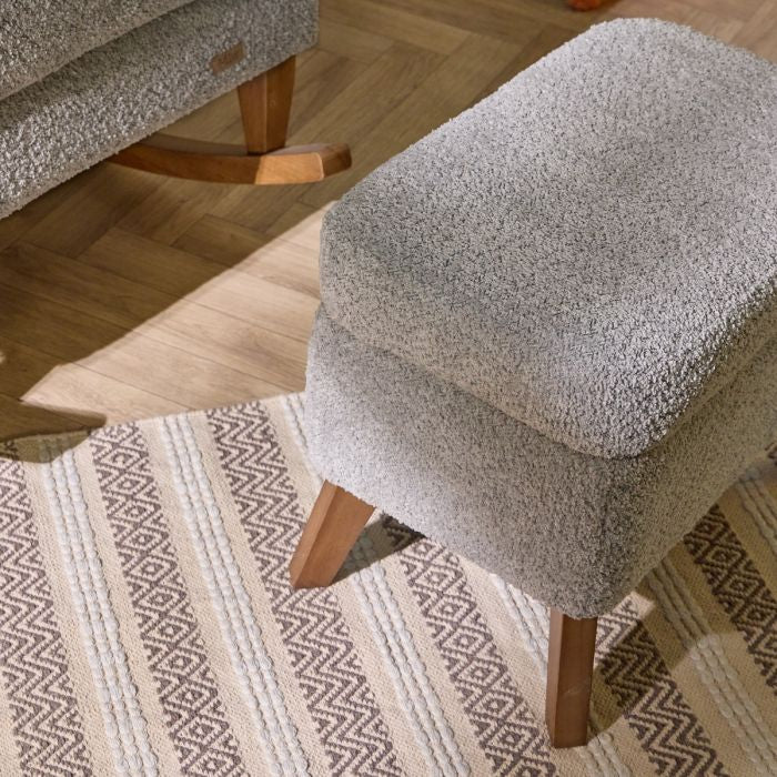 Harper Wingback Rocking Chair & Footstool - Cloud Grey