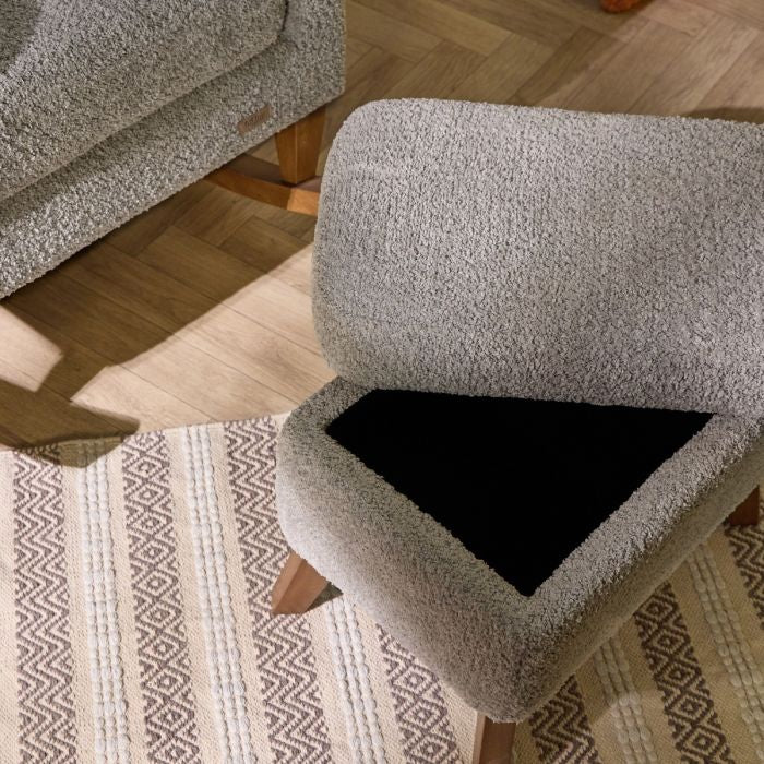Harper Wingback Rocking Chair & Footstool - Cloud Grey