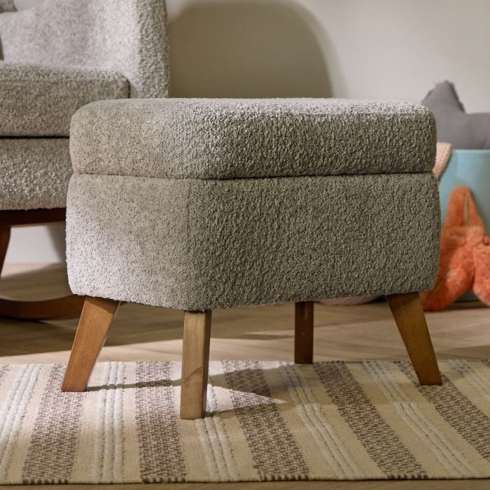 Harper Wingback Rocking Chair & Footstool - Cloud Grey