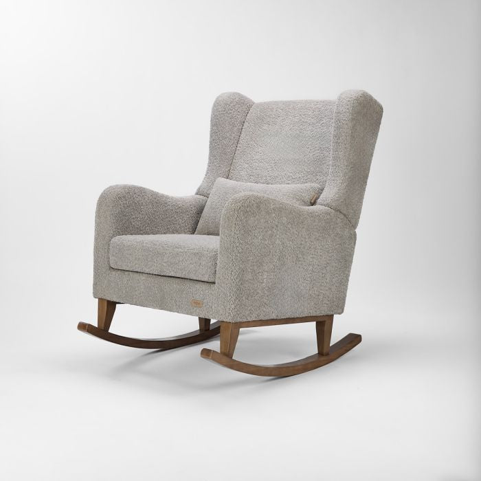 Harper Wingback Rocking Chair & Footstool - Cloud Grey