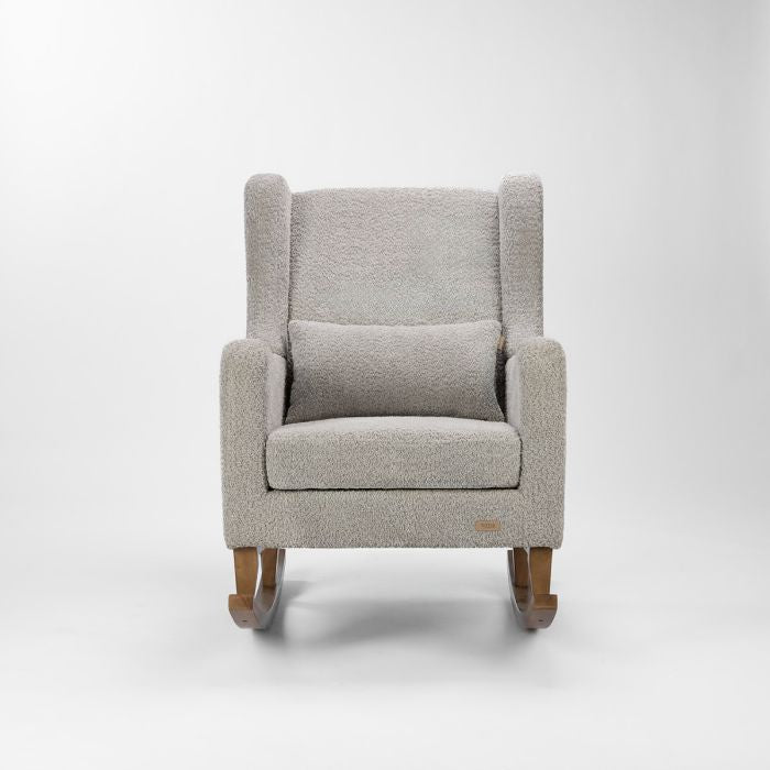 Harper Wingback Rocking Chair & Footstool - Cloud Grey