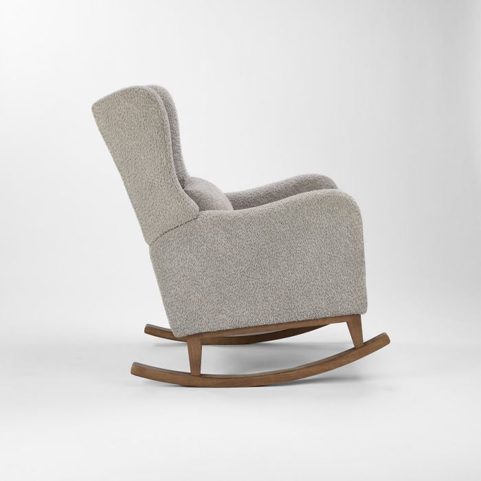 Harper Wingback Rocking Chair & Footstool - Cloud Grey