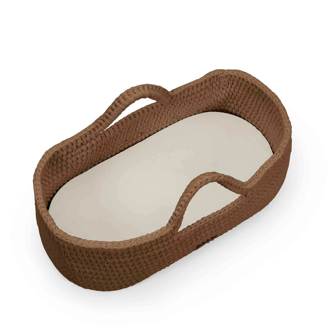 Ickle Bubba Nova Basket And Stand Crochet Mocha With Pine Stand