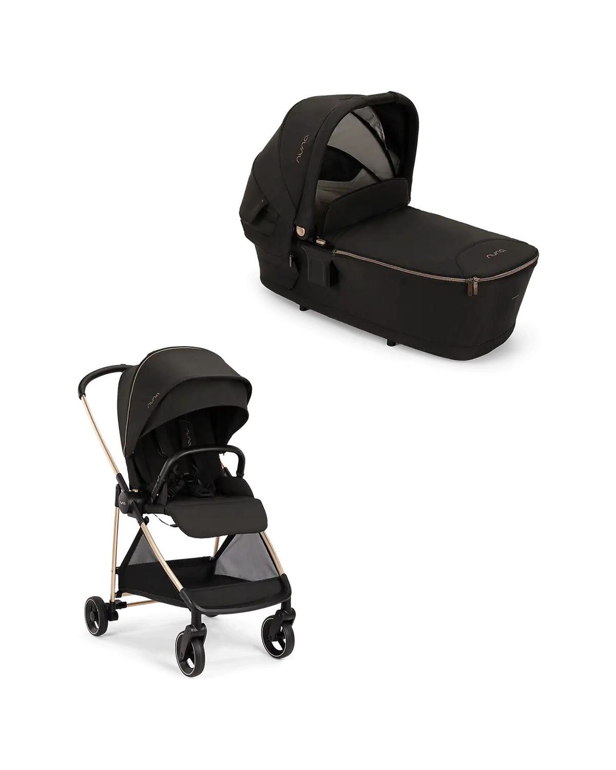Nuna Ixxa Stroller and Lytl Carrycot- Riveted Rose - Ultralight and Compact only 6Kg!
