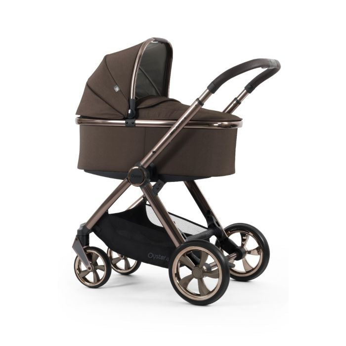 BabyStyle Oyster4 Pushchair Essential 5 Piece Bundle with Cybex Cloud T i-Size Car Seat and Base - Chocolate Velvet