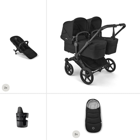 Bugaboo Donkey 6 Twin Essential pushchair bundle Heritage Black