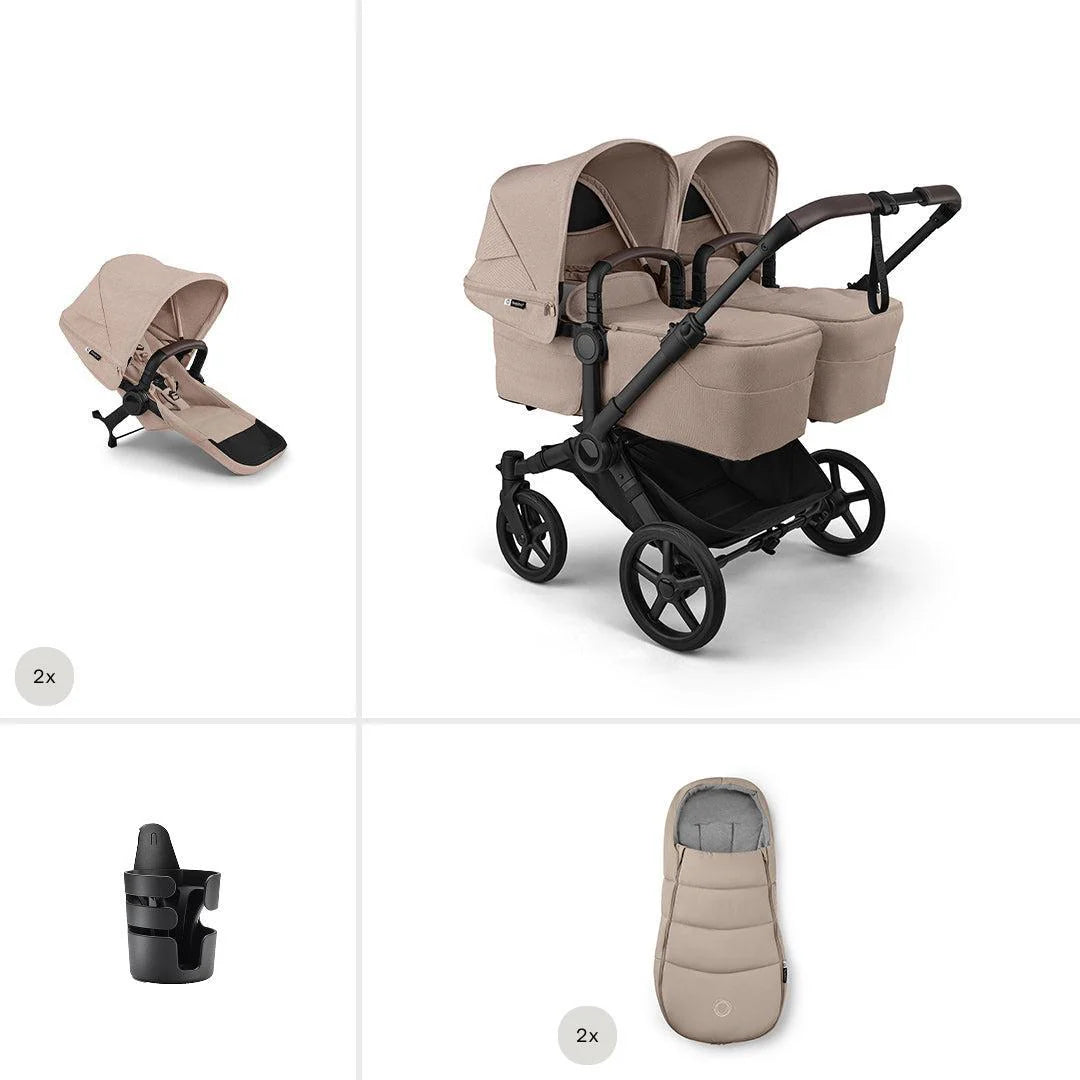 Bugaboo Donkey 6 Twin Essential pushchair bundle Desert Taupe