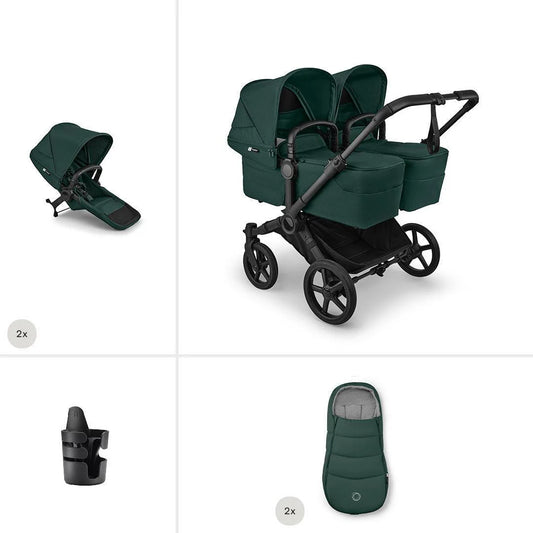 Bugaboo Donkey 6 Twin Essential pushchair bundle Fern Green