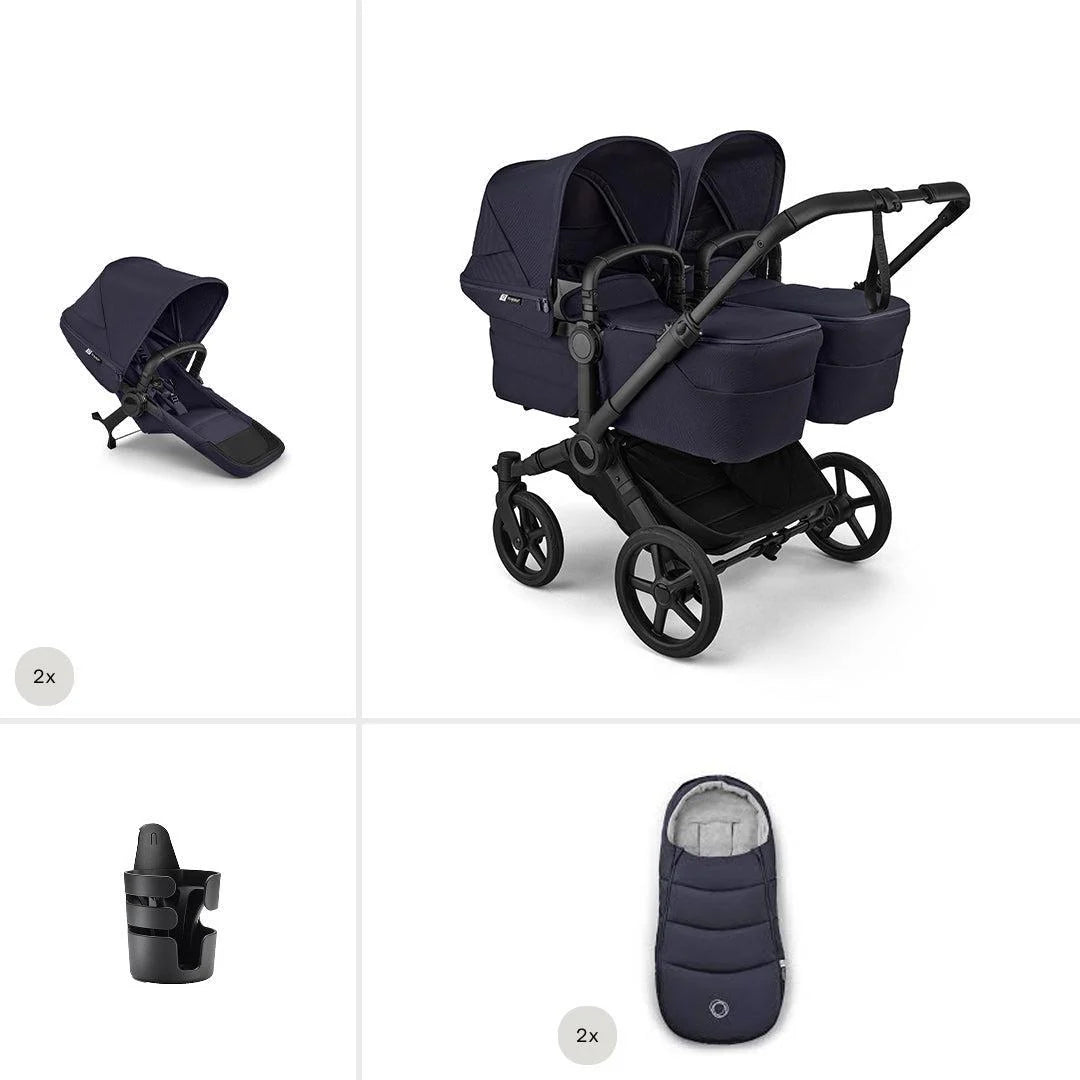 Bugaboo Donkey 6 Twin Essential pushchair bundle Deep Indigo