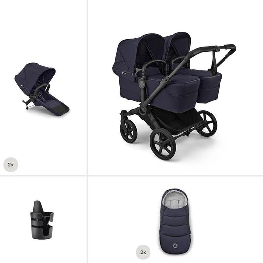 Bugaboo Donkey 6 Twin Essential pushchair bundle Deep Indigo