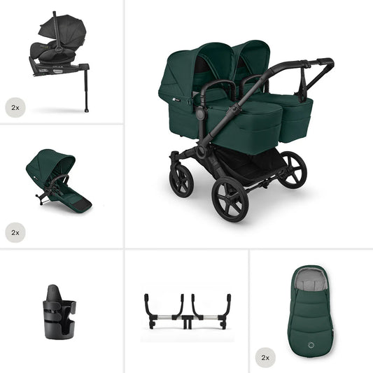 Bugaboo Donkey 6 Twin Ultimate Newborn Bundle Fern Green