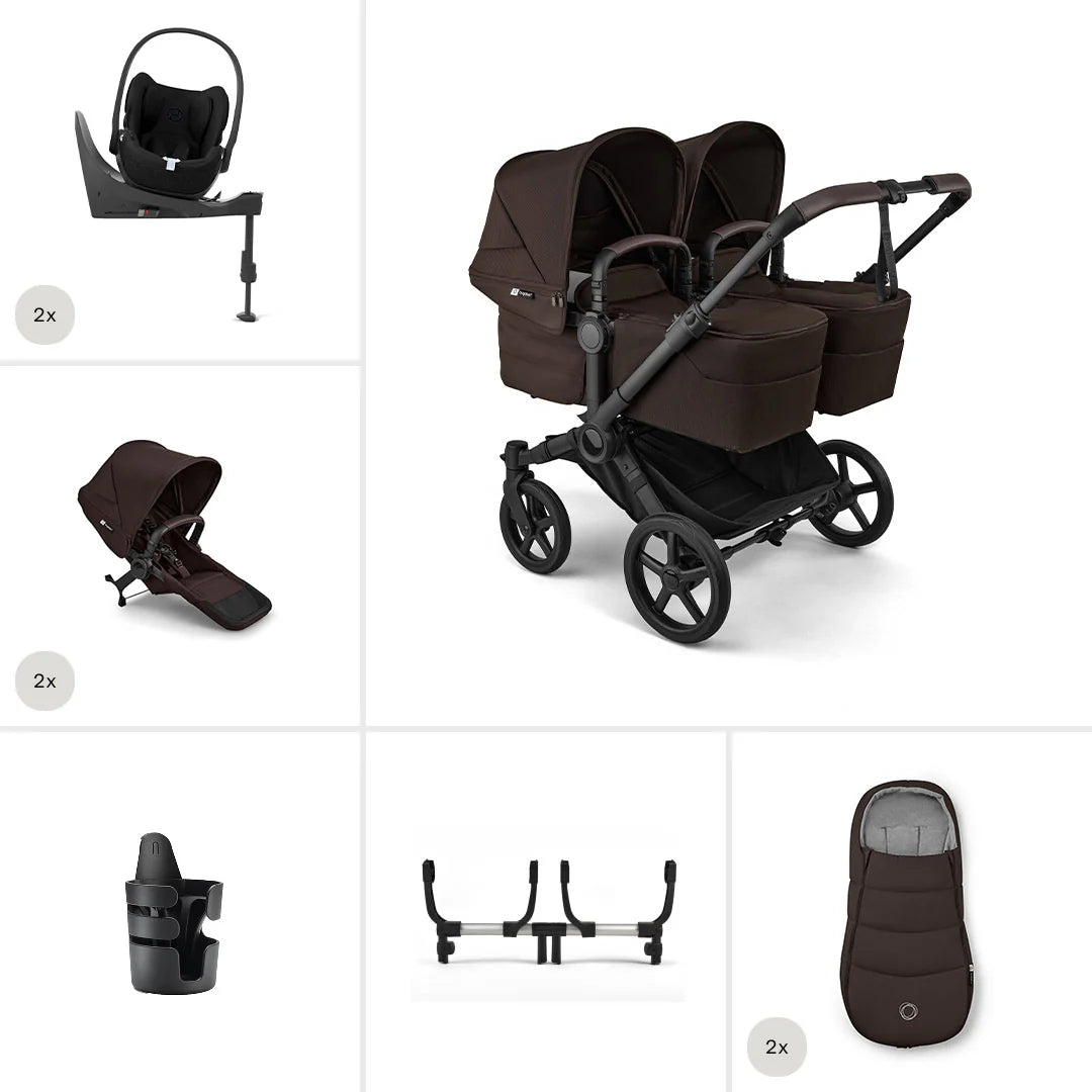 Bugaboo Donkey 6 Twin Ultimate Cloud T Newborn Bundle Cocoa Brown