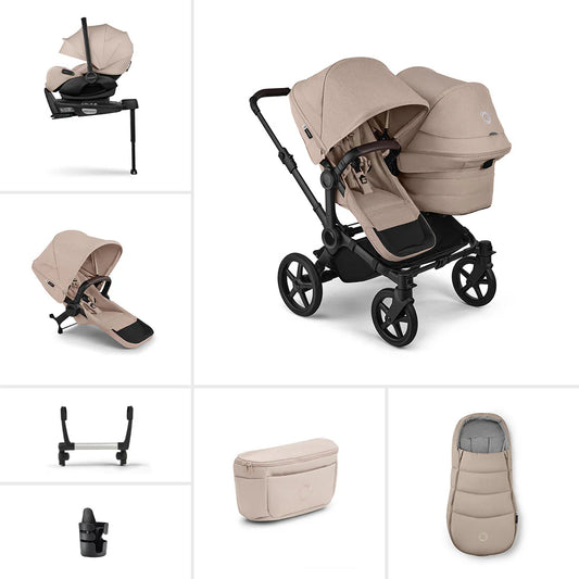 Bugaboo Donkey 6 Double Ultimate Newborn Bundle Taupe Beige