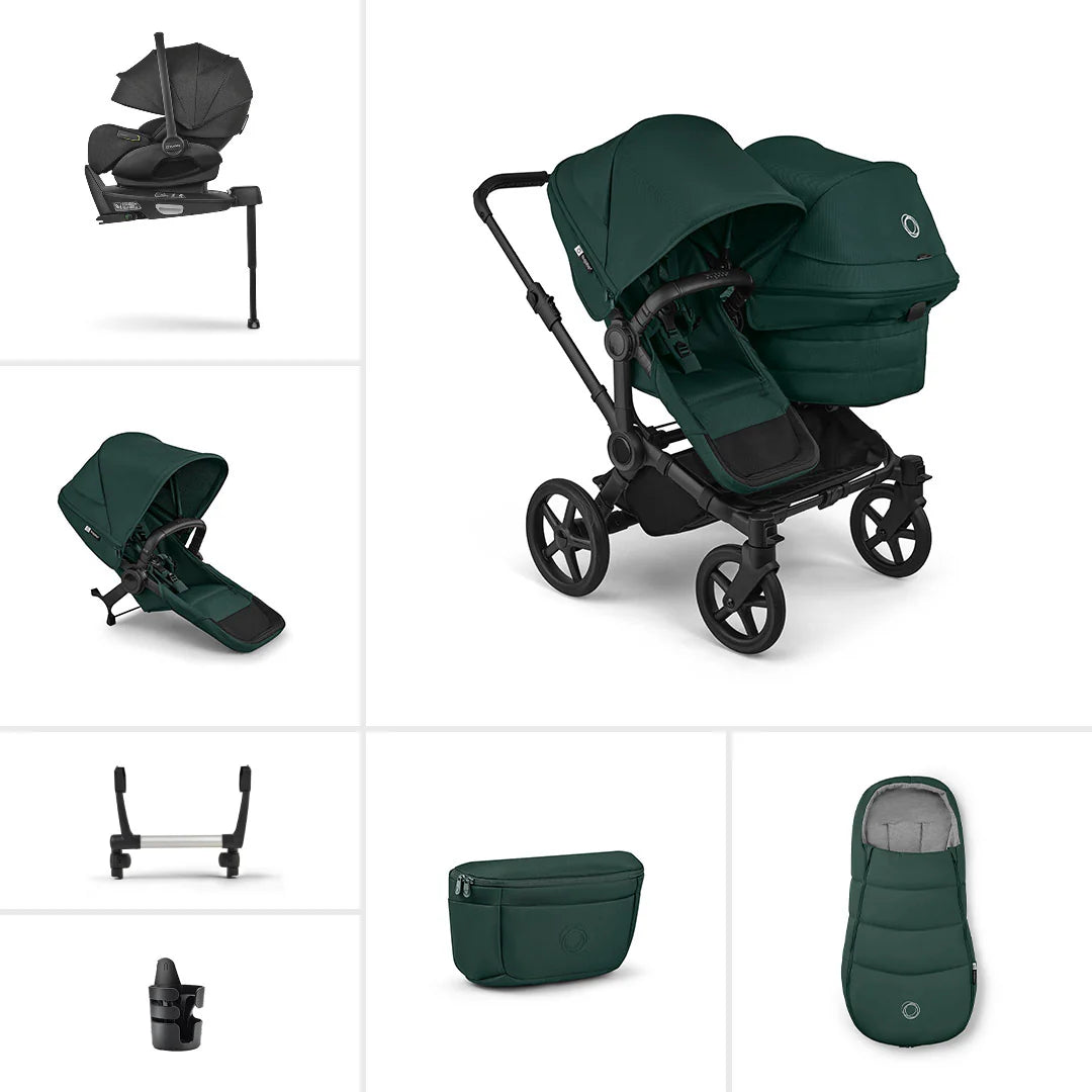 Bugaboo Donkey 6 Double Ultimate Newborn Bundle Fern Green