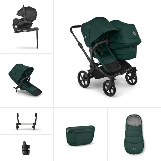 Bugaboo Donkey 6 Double Ultimate Newborn Bundle Fern Green