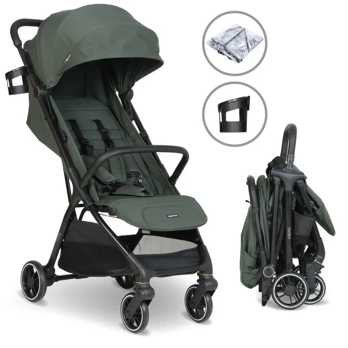 My Babiie MBX6 Auto-Fold Compact Stroller - Forest Green